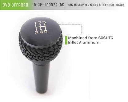 97-06 Jeep TJ 5-Speed Shift Knob; Black by DV8 Offroad
