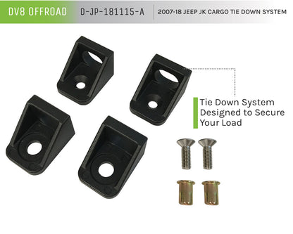 07-18 Jeep JK Cargo Tie Down System; 4-Pieces by DV8 Offroad