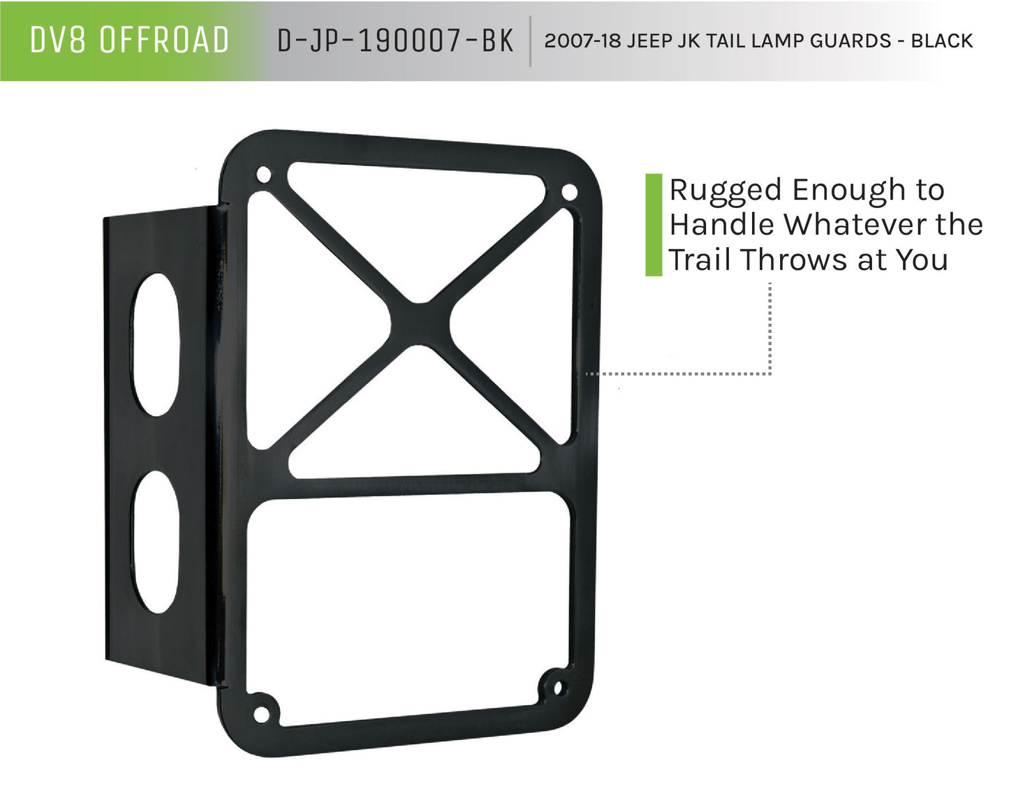 07-18 Jeep JK Tail Lamp Guard; Black; Pair by DV8 Offroad