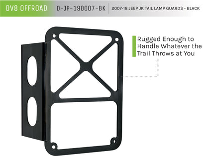 07-18 Jeep JK Tail Lamp Guard; Black; Pair by DV8 Offroad