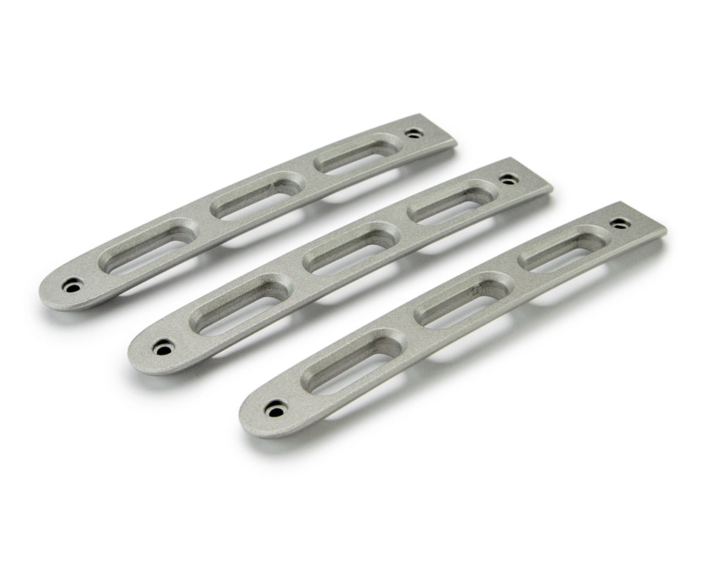 07-18 Jeep JK 2-Door Silver Slot Door Handle Insert; 3-Pieces by DV8 Offroad