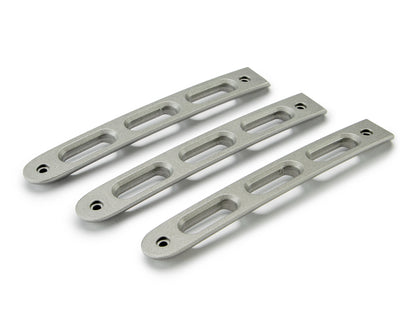 07-18 Jeep JK 2-Door Silver Slot Door Handle Insert; 3-Pieces by DV8 Offroad