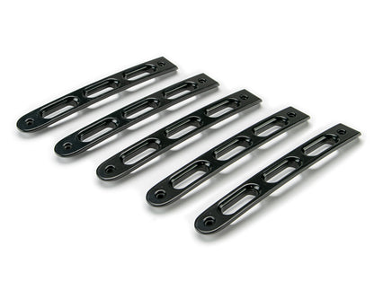 07-18 Jeep JK 4-Door Black Slot Style Door Handle Insert; 5-Pieces by DV8 Offroad