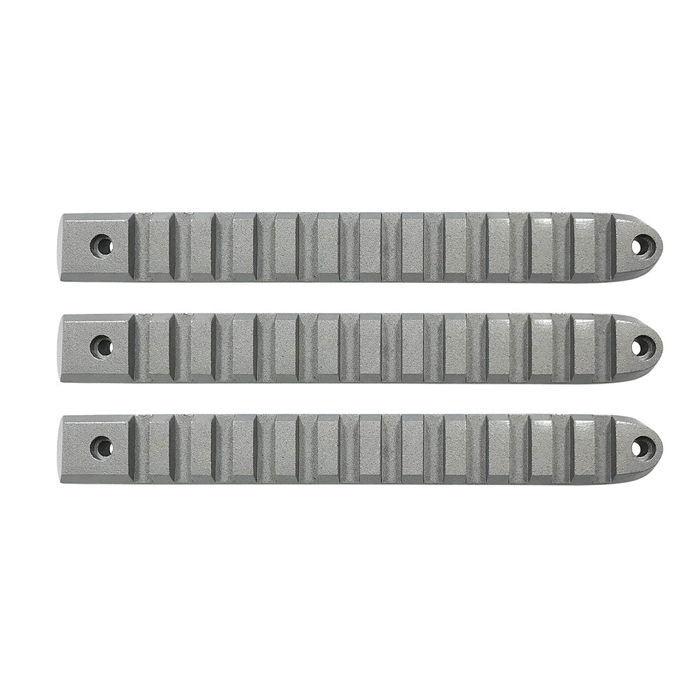 07-18 Jeep JK 2-Door Silver Rail Door Handle Insert; 3-Pieces by DV8 Offroad