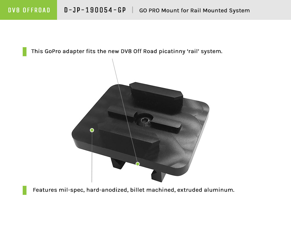 07-21 Jeep Wrangler JK/JL Go Pro Mount Bracket by DV8 Offroad