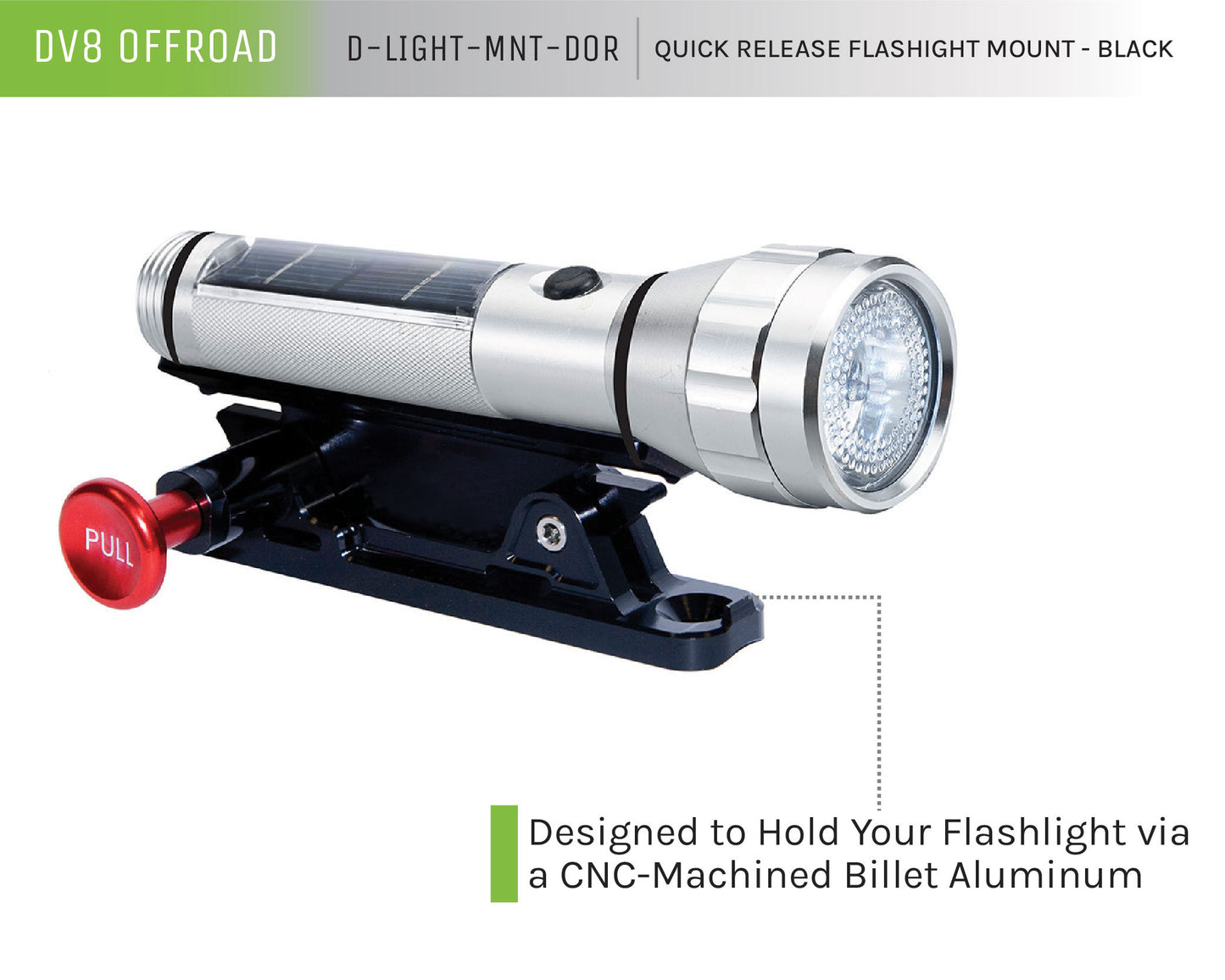 Flashlight Mount; Black by DV8 Offroad
