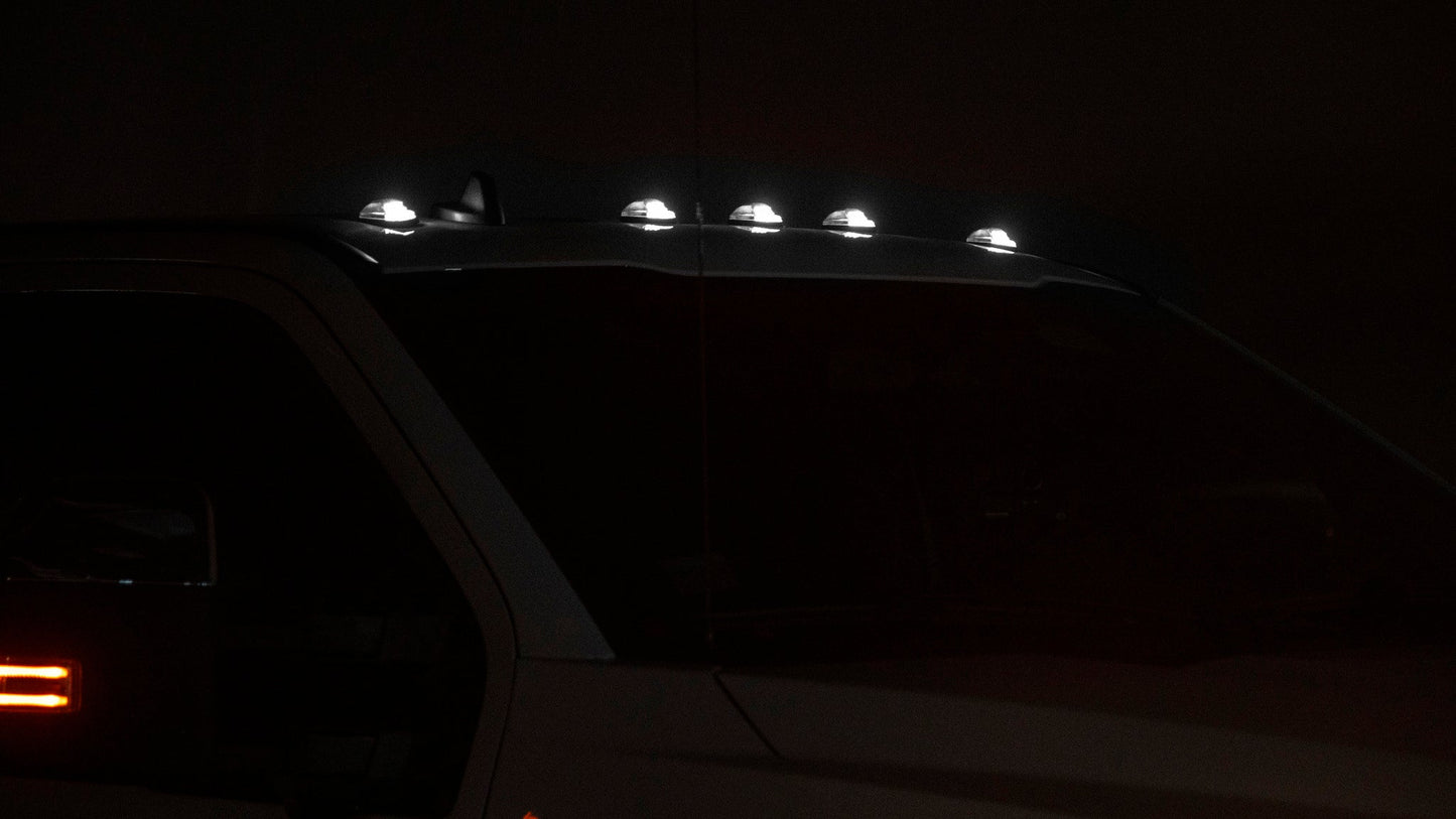 OLM Cab Light Replacement Set (Smoke Lens/White Light) - 2017-2022 Ford Super Duty F250/F350 by OLM