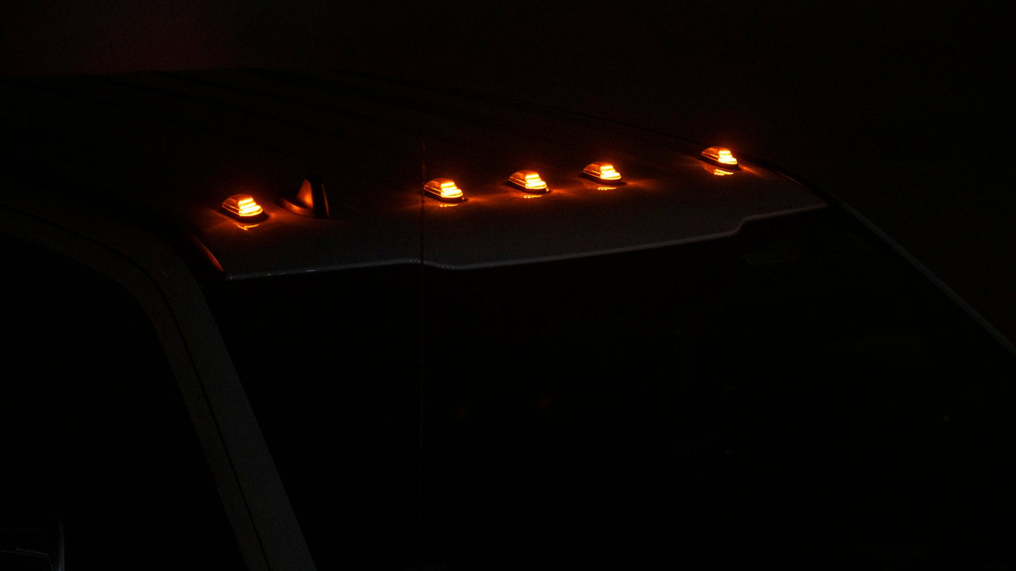OLM Cab Light Replacement Set (Clear Lens/Amber Light) - 2017-2022 Ford Super Duty F250/F350 by OLM