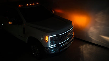 OLM Cab Light Replacement Set (Clear Lens/Amber Light) - 2017-2022 Ford Super Duty F250/F350 by OLM