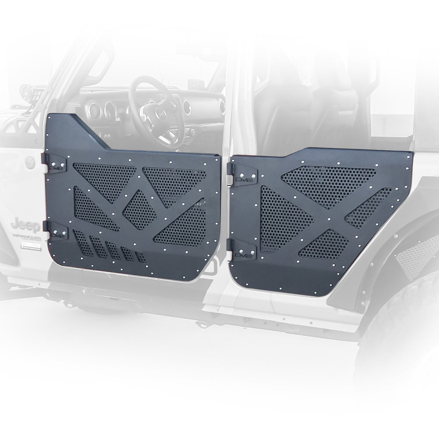 18+ Jeep JL & 20+ Jeep JT Half Door with Aluminum Mesh; Rear by DV8 Offroad