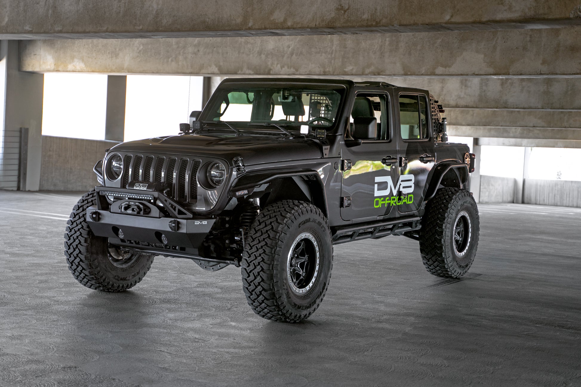 FS-25 Stubby Front Bumper with Plated Bull Bar by DV8 Offroad
