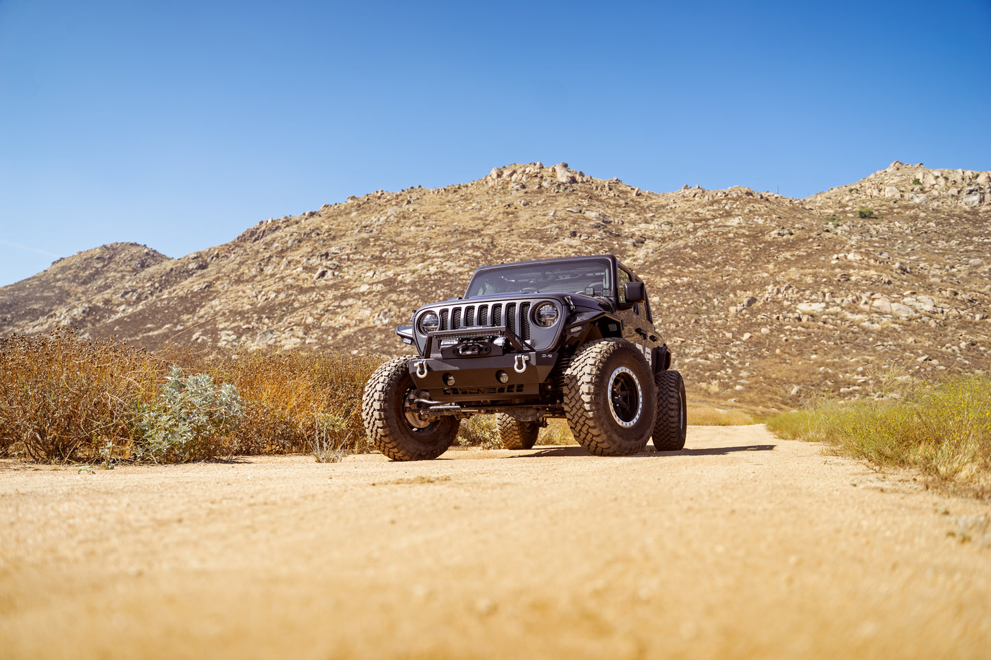 FS-25 Stubby Front Bumper with Plated Bull Bar by DV8 Offroad