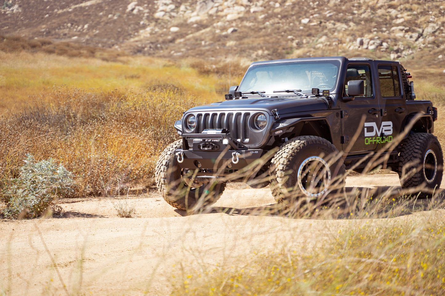 FS-25 Stubby Front Bumper with Plated Bull Bar by DV8 Offroad