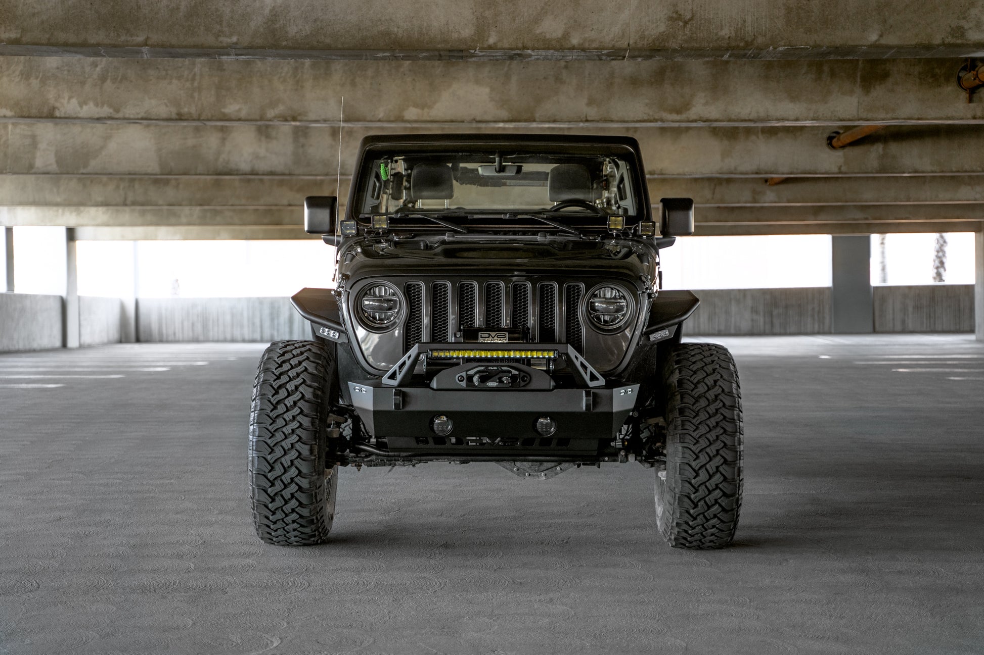 FS-25 Stubby Front Bumper with Plated Bull Bar by DV8 Offroad