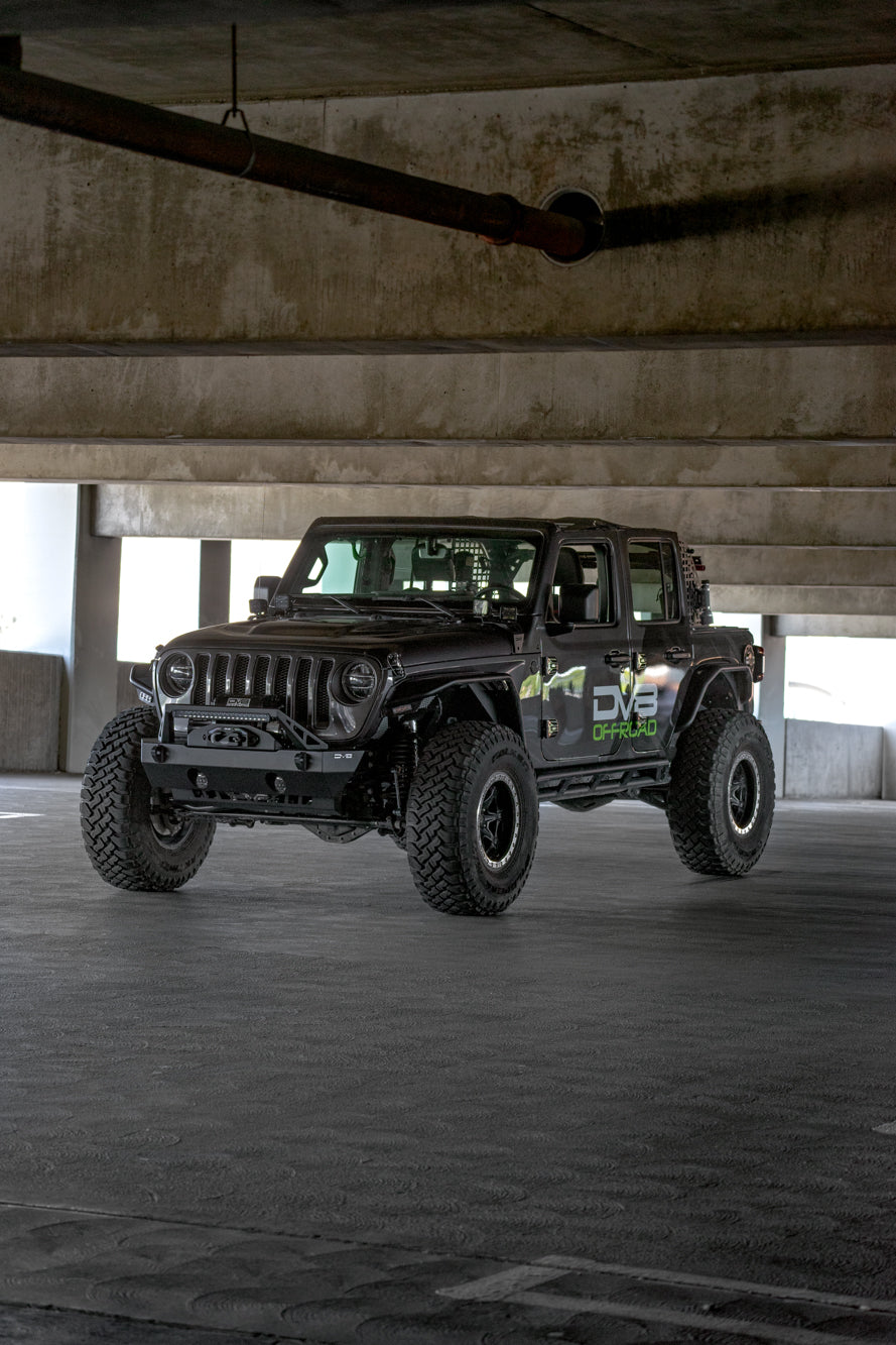 FS-25 Stubby Front Bumper with Plated Bull Bar by DV8 Offroad