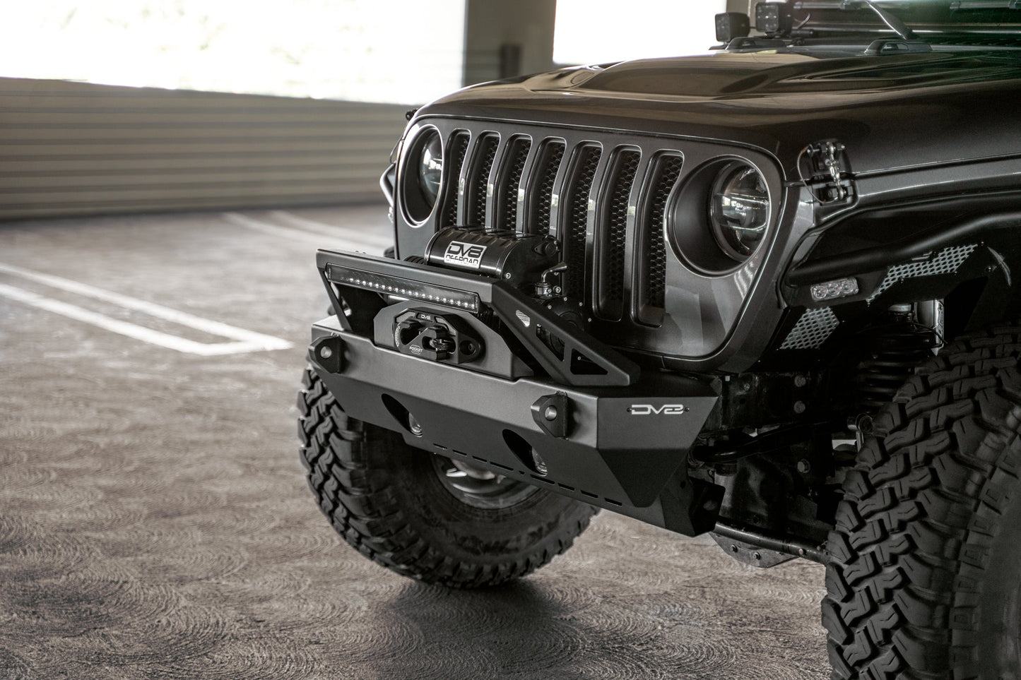 FS-25 Stubby Front Bumper with Plated Bull Bar by DV8 Offroad