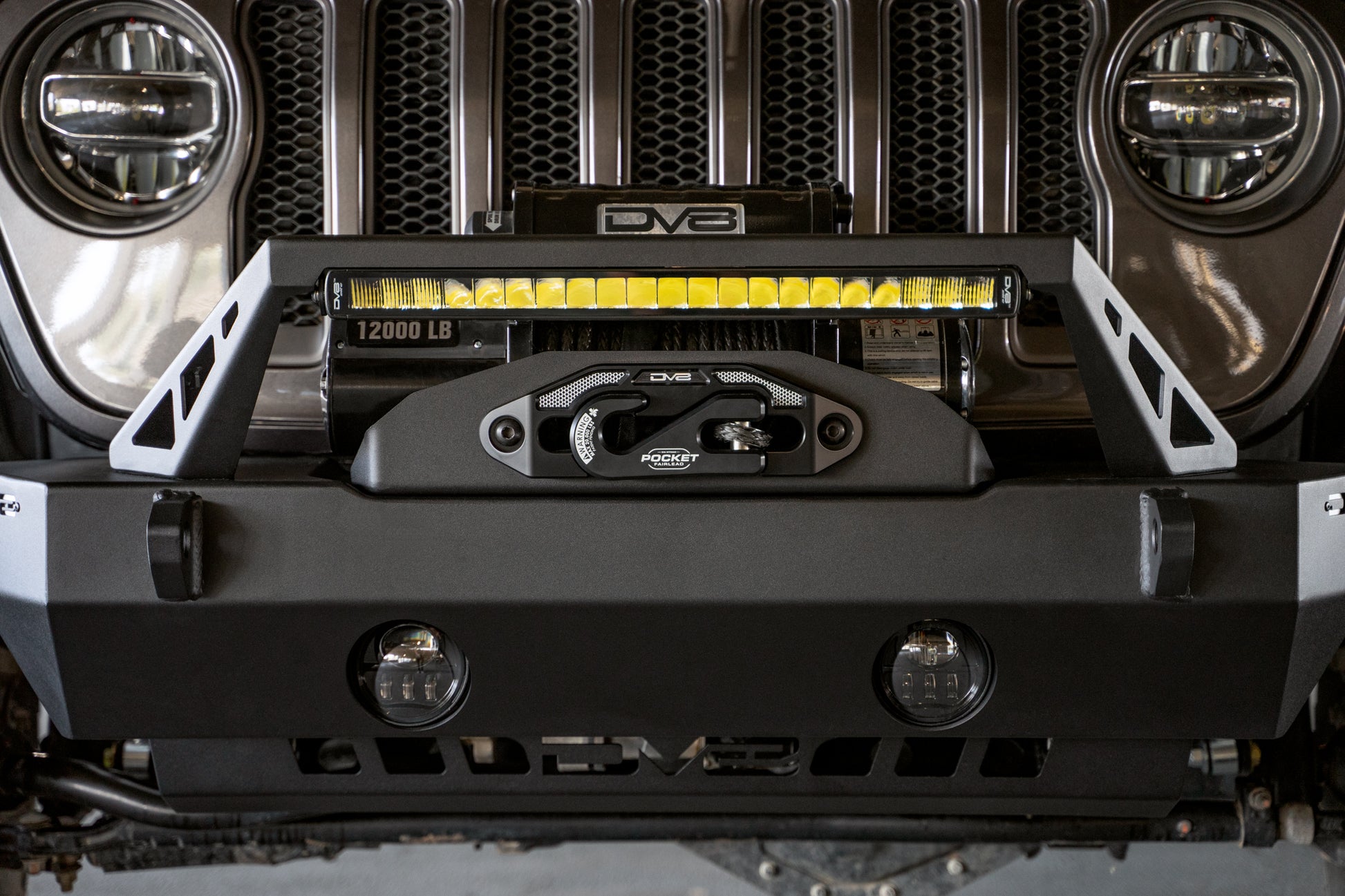 FS-25 Stubby Front Bumper with Plated Bull Bar by DV8 Offroad