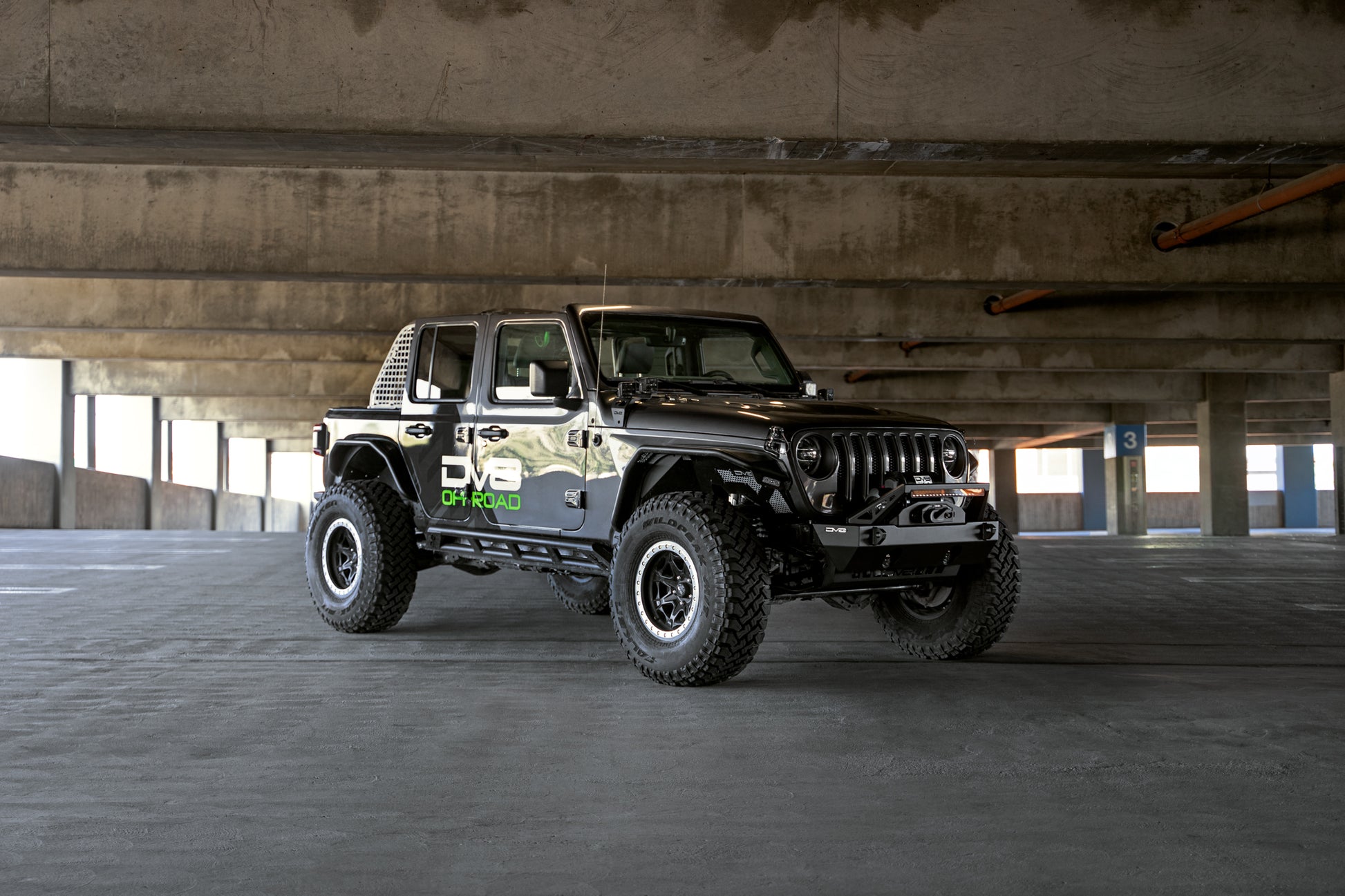 FS-25 Stubby Front Bumper with Plated Bull Bar by DV8 Offroad