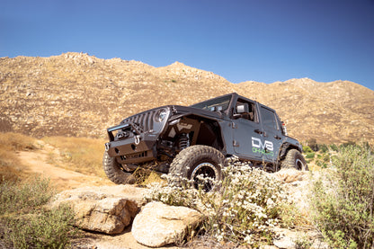 FS-25 Stubby Front Bumper with Plated Bull Bar by DV8 Offroad