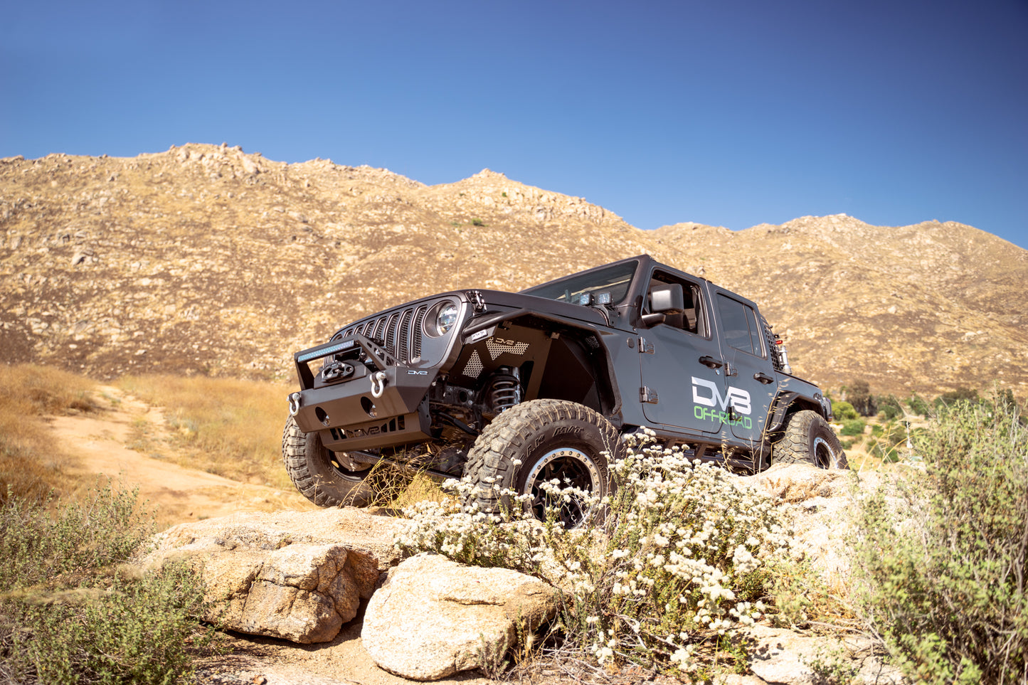 FS-25 Stubby Front Bumper with Plated Bull Bar by DV8 Offroad