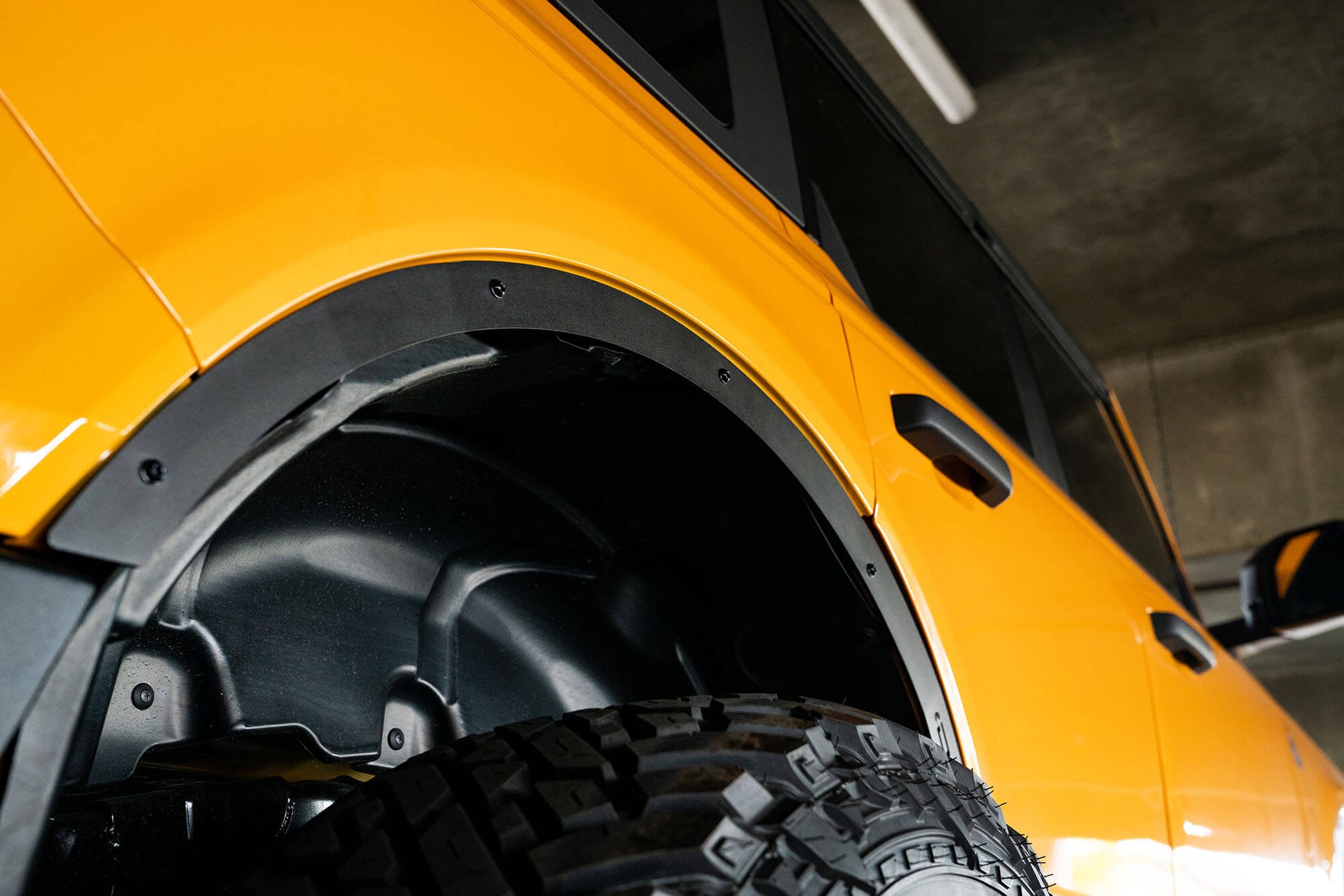 Fender flare deletes for the 2021+ Bronco by DV8 Offroad