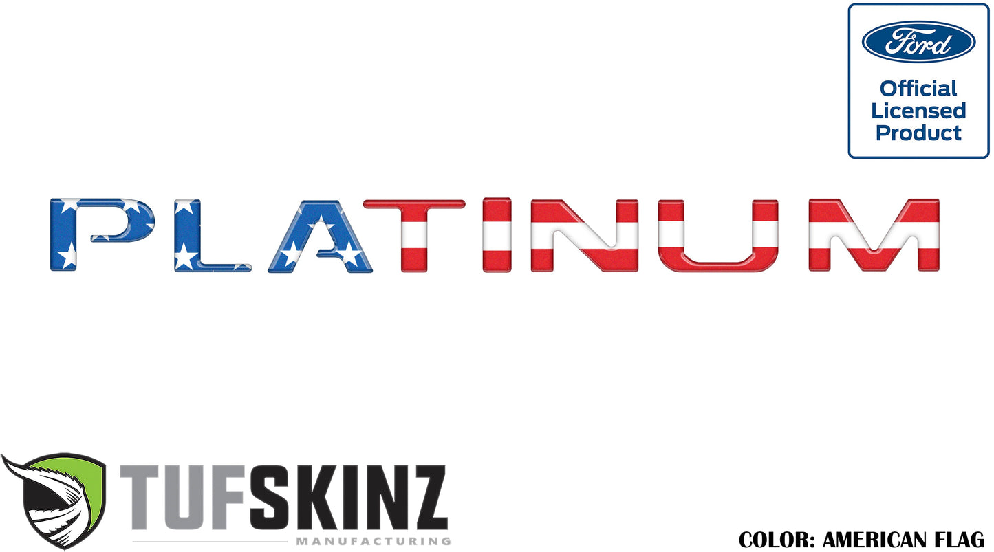 Tailgate Letter Inserts Fits 2015-2017 Ford F-150 Platinum by Tufskinz.com
