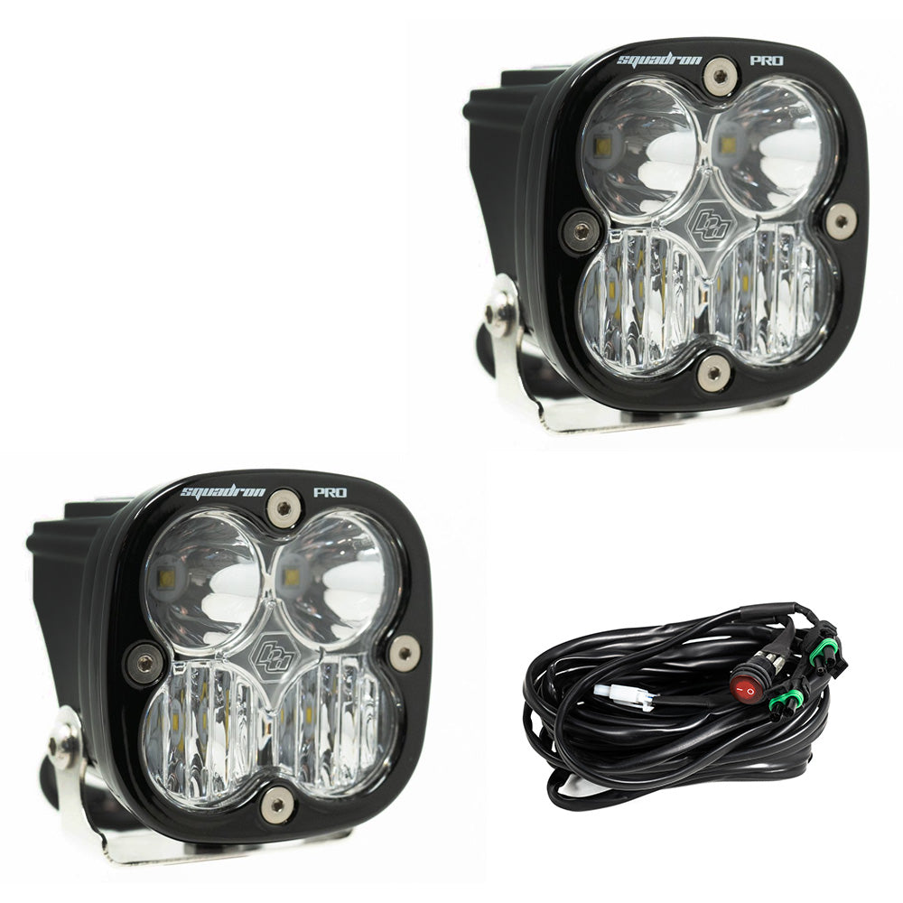 Squadron Pro Black LED Light Pod Pair (Driving/Combo; Clear) by Baja Designs