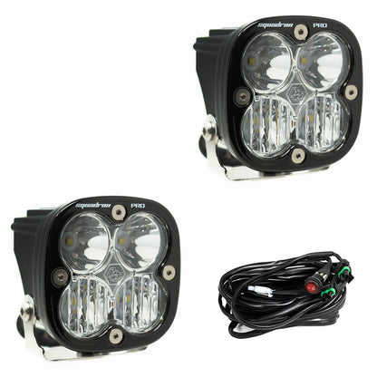 Squadron Pro Black LED Light Pod Pair (Driving/Combo; Clear) by Baja Designs