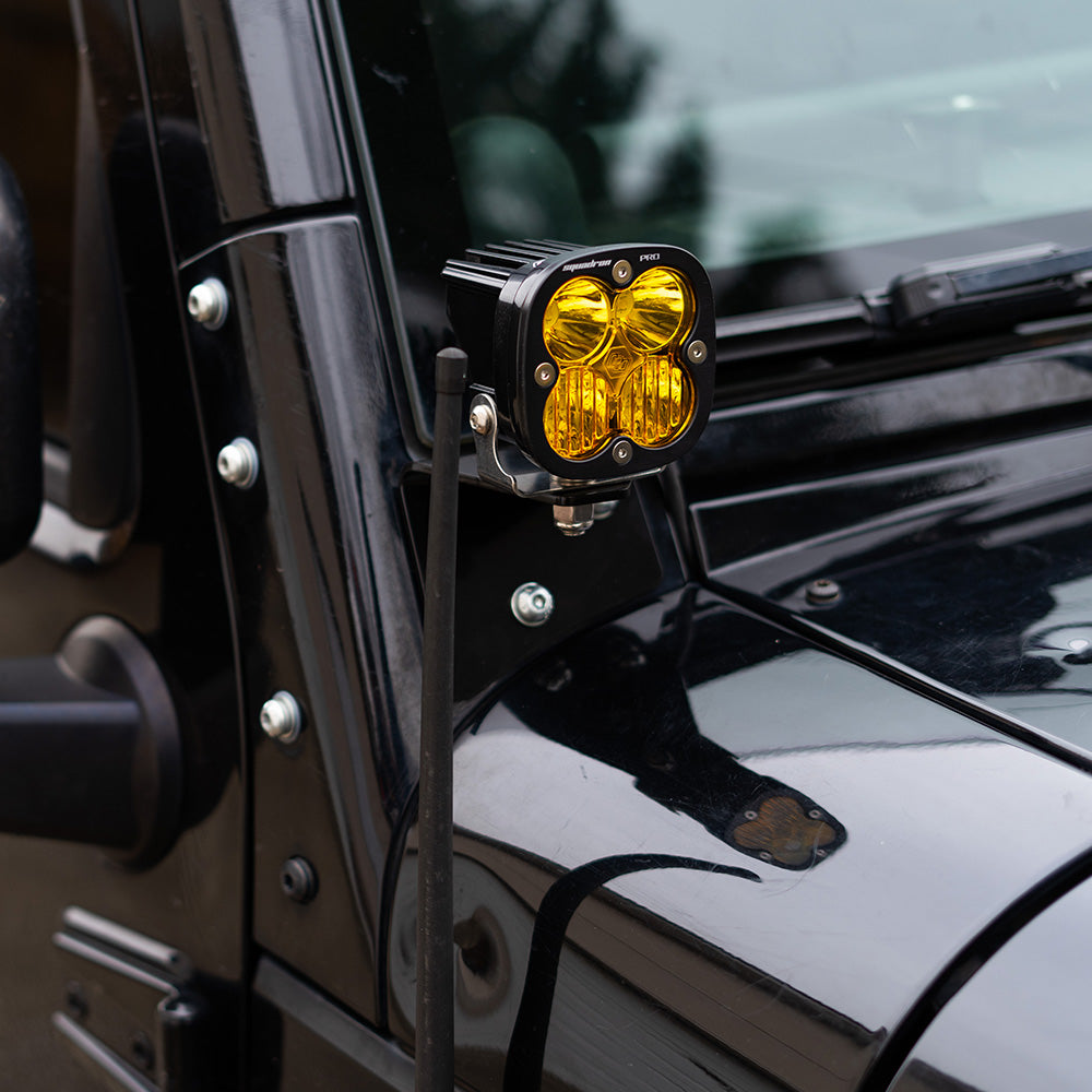 Squadron Pro Black LED Light Pod Pair (Driving/Combo; Baja Amber) by Baja Designs