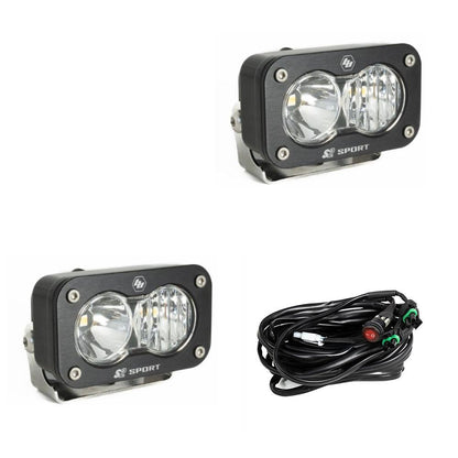 S2 Sport Black LED Light Pod Pair (Driving/Combo; Clear) by Baja Designs