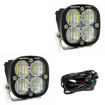 Squadron Sport Black LED Light Pod Pair (Wide Cornering; Clear) by Baja Designs