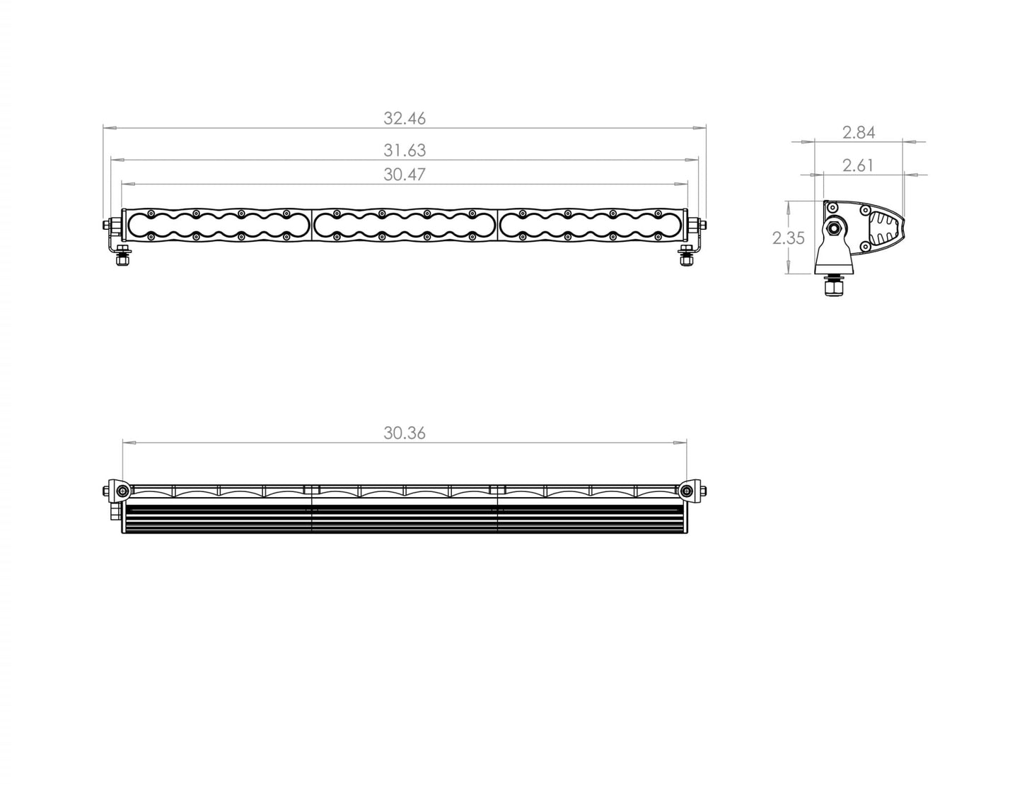 S8 Straight LED Light Bar (30 Inch; Driving/Combo; Clear) by Baja Designs
