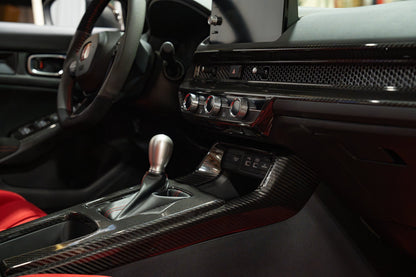 OLM LE Carbon Fiber Interior Dash Cover (2pc) - 2022+ FL Honda Civic / FL5 Type R by OLM