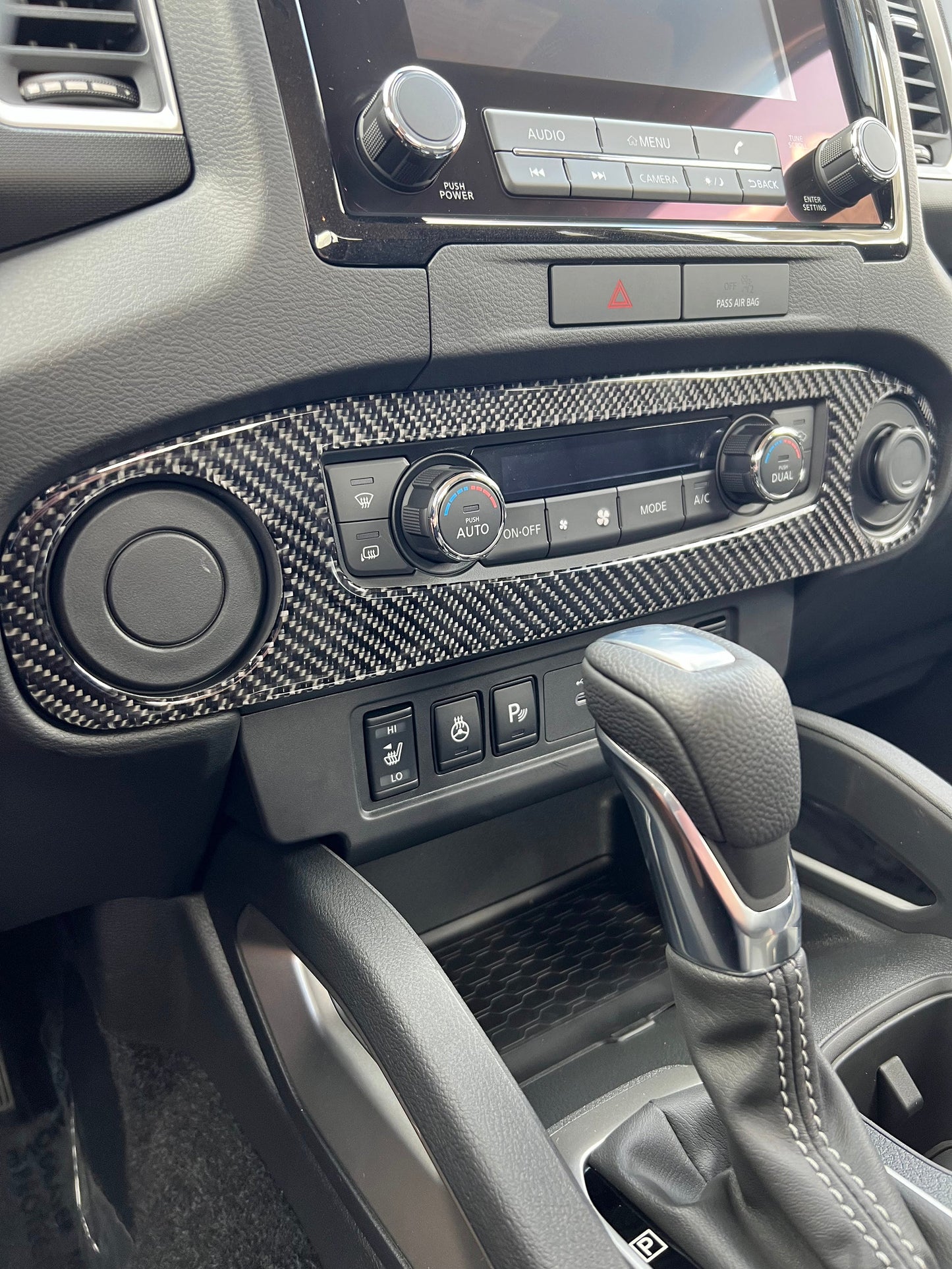Climate Control/Upper Dash Accent Trim Fits 2022-2024 Nissan Frontier by Tufskinz.com