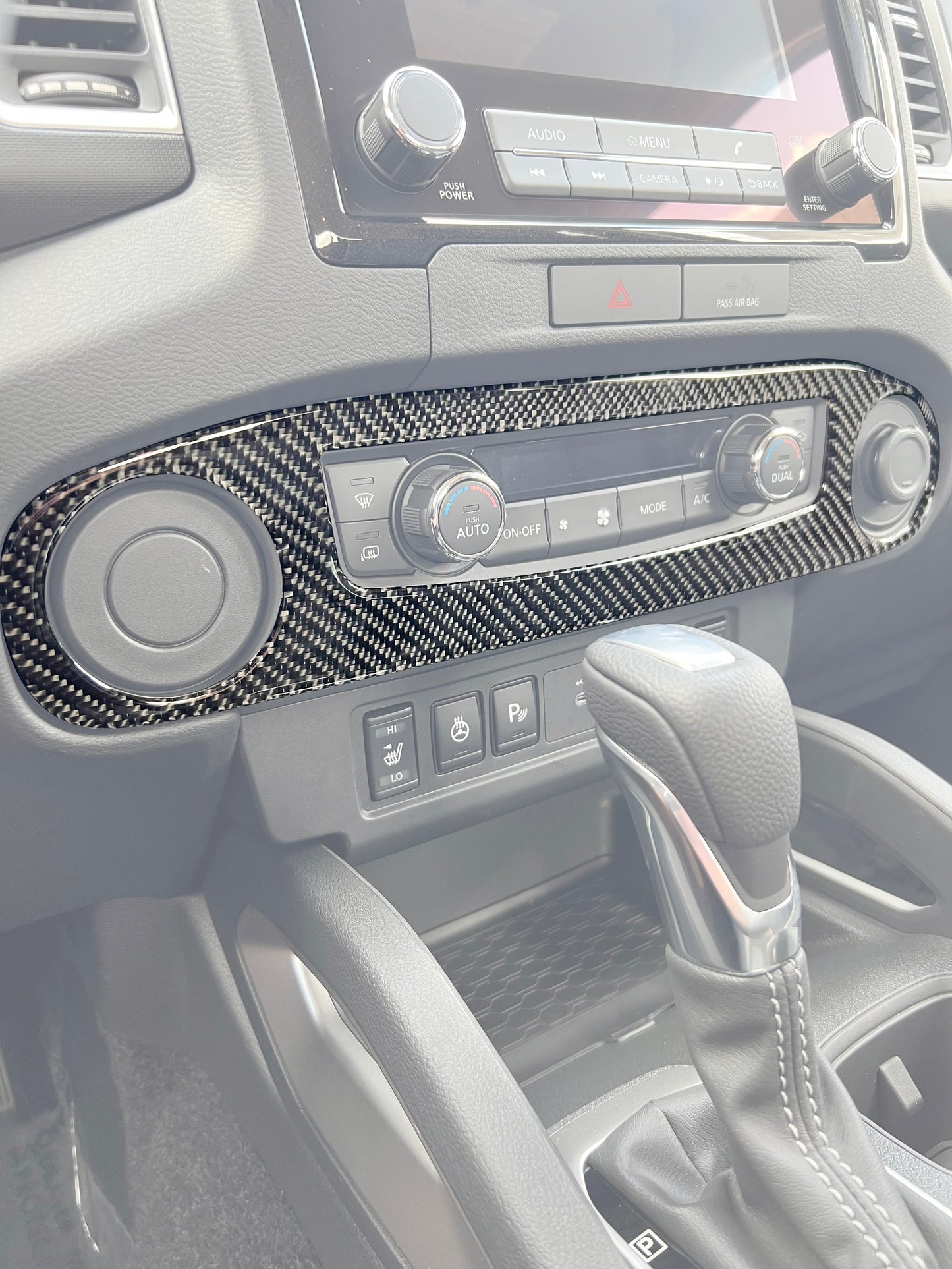 Climate Control/Upper Dash Accent Trim Fits 2022-2024 Nissan Frontier by Tufskinz.com