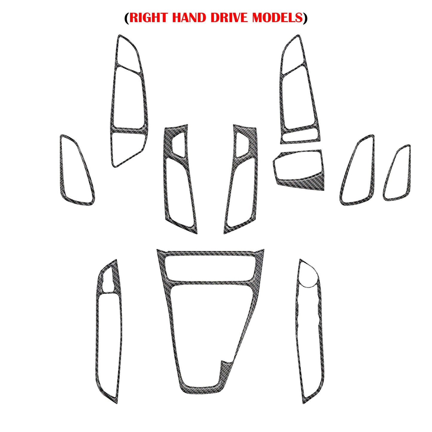 Front Interior Dash Kit Fits 2015-2018 Ford Focus, RS, ST by Tufskinz.com