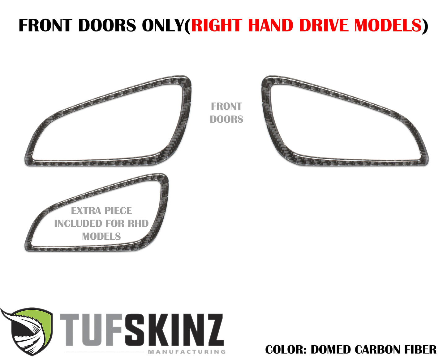 Interior Door Handle Surround Accents Fits 2015-2018 Ford Focus, RS, ST by Tufskinz.com