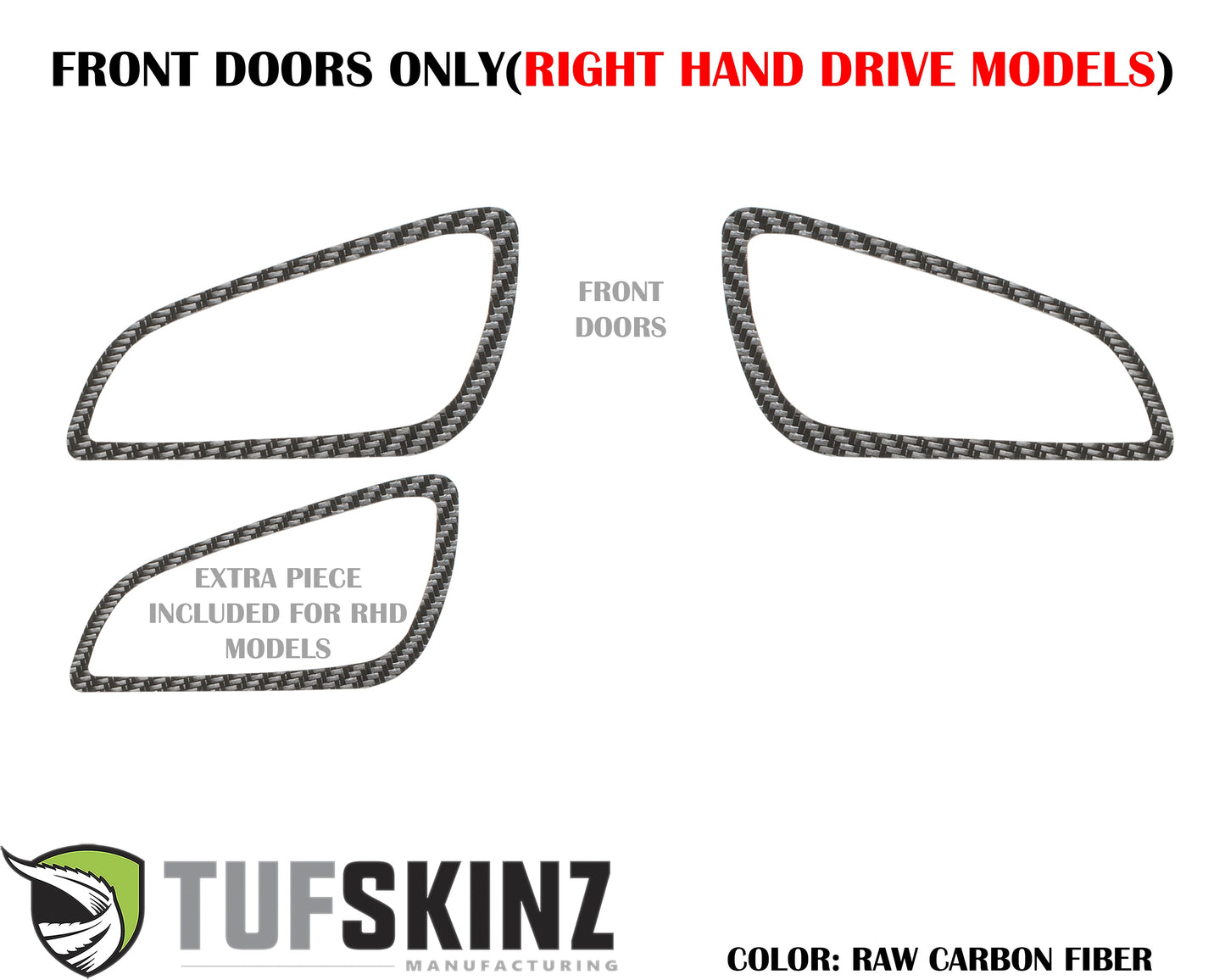 Interior Door Handle Surround Accents Fits 2015-2018 Ford Focus, RS, ST by Tufskinz.com