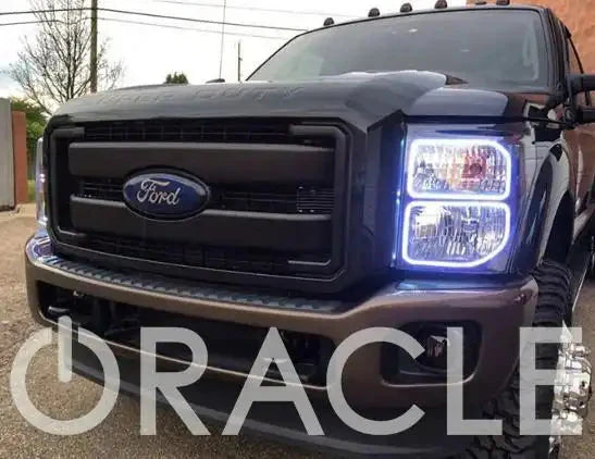 ORACLE Lighting 2011-2016 Ford F-250/F-350 LED Headlight Halo Kit (Square Ring Design) by ORACLE Lighting