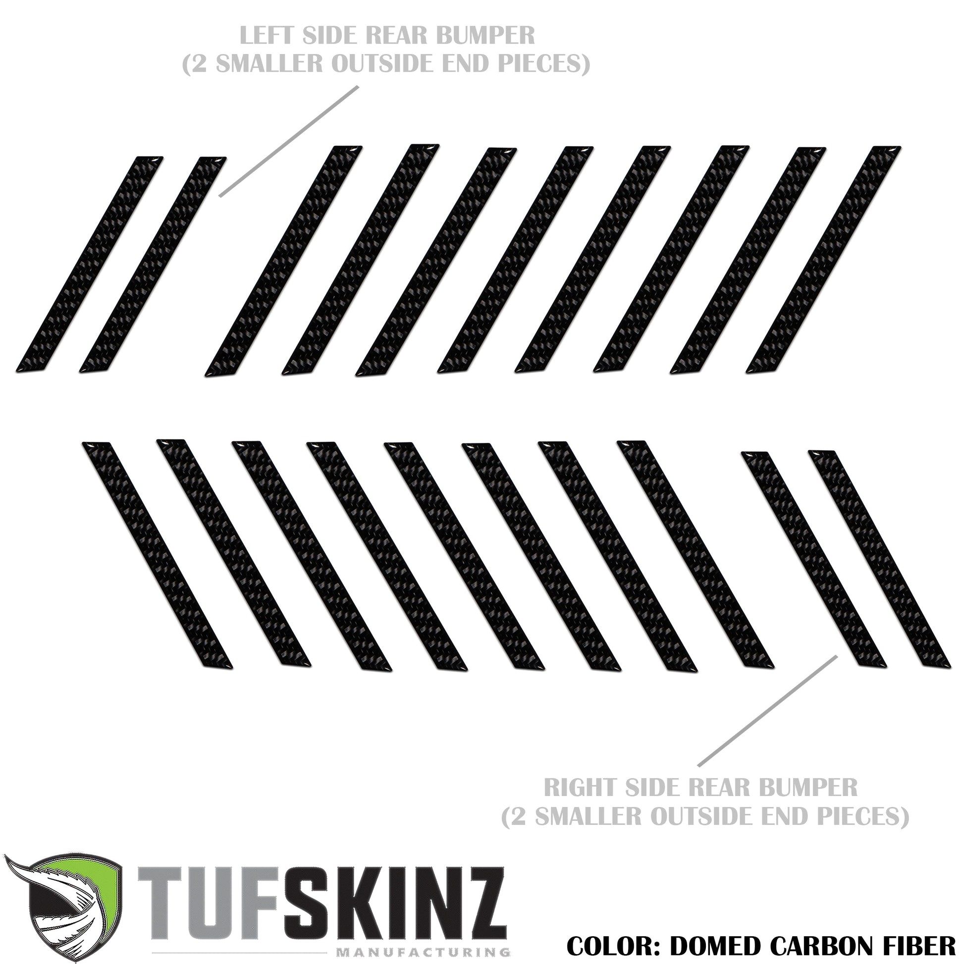 Rear Bumper Ridge Inserts Fits 2009-2014 Ford F-150 by Tufskinz.com