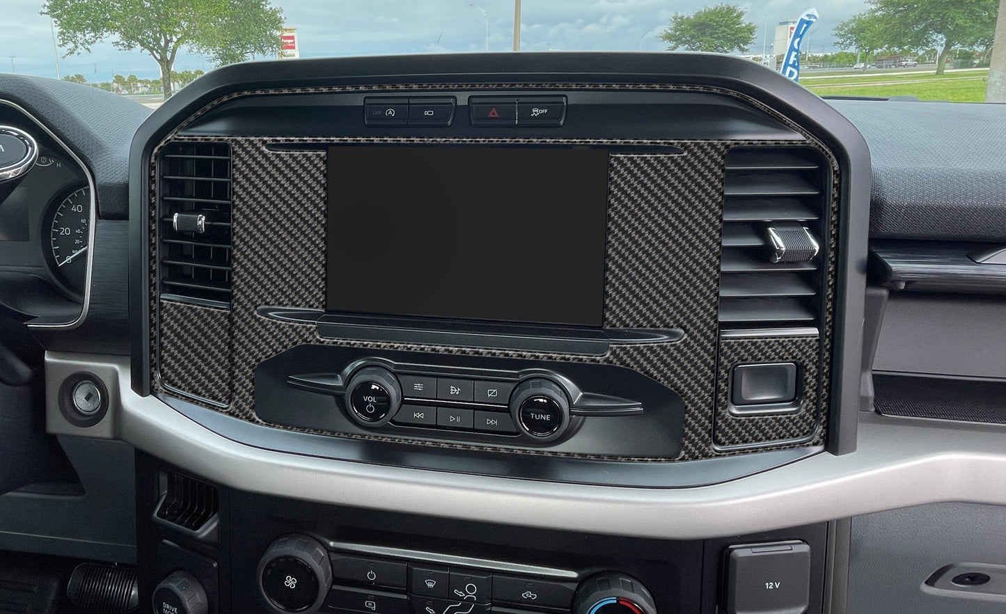Navigation Screen Accent Trim Fits 2021-2026 Ford F-150 by Tufskinz.com