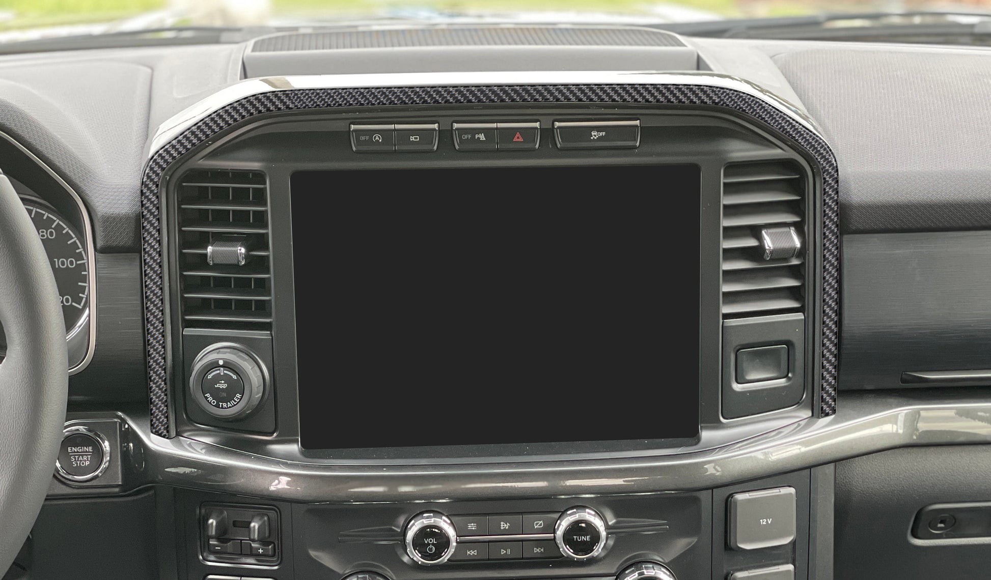 Center Dash Accent Trim Fits 2021-2026 Ford F-150 by Tufskinz.com