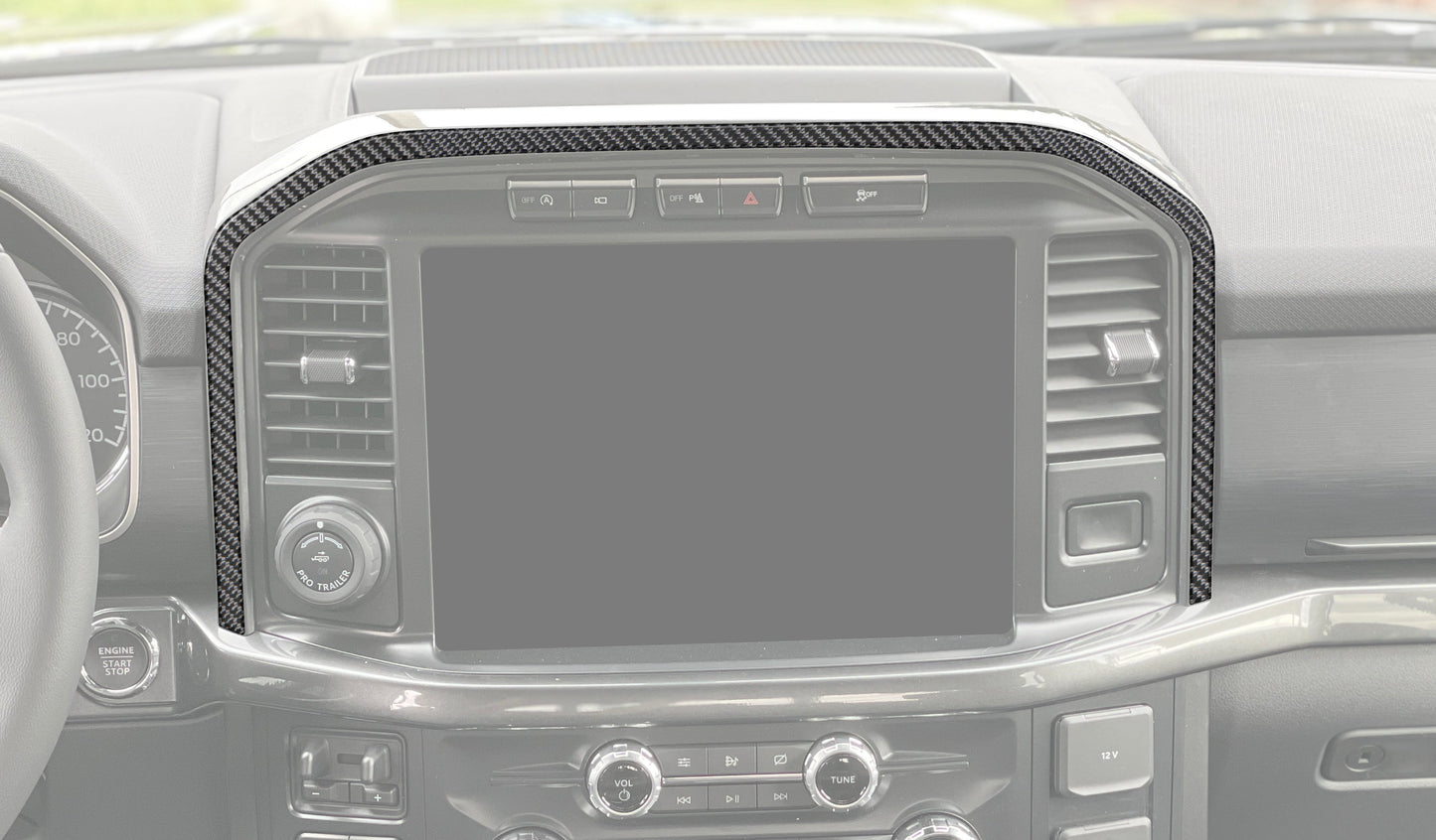 Center Dash Accent Trim Fits 2021-2026 Ford F-150 by Tufskinz.com
