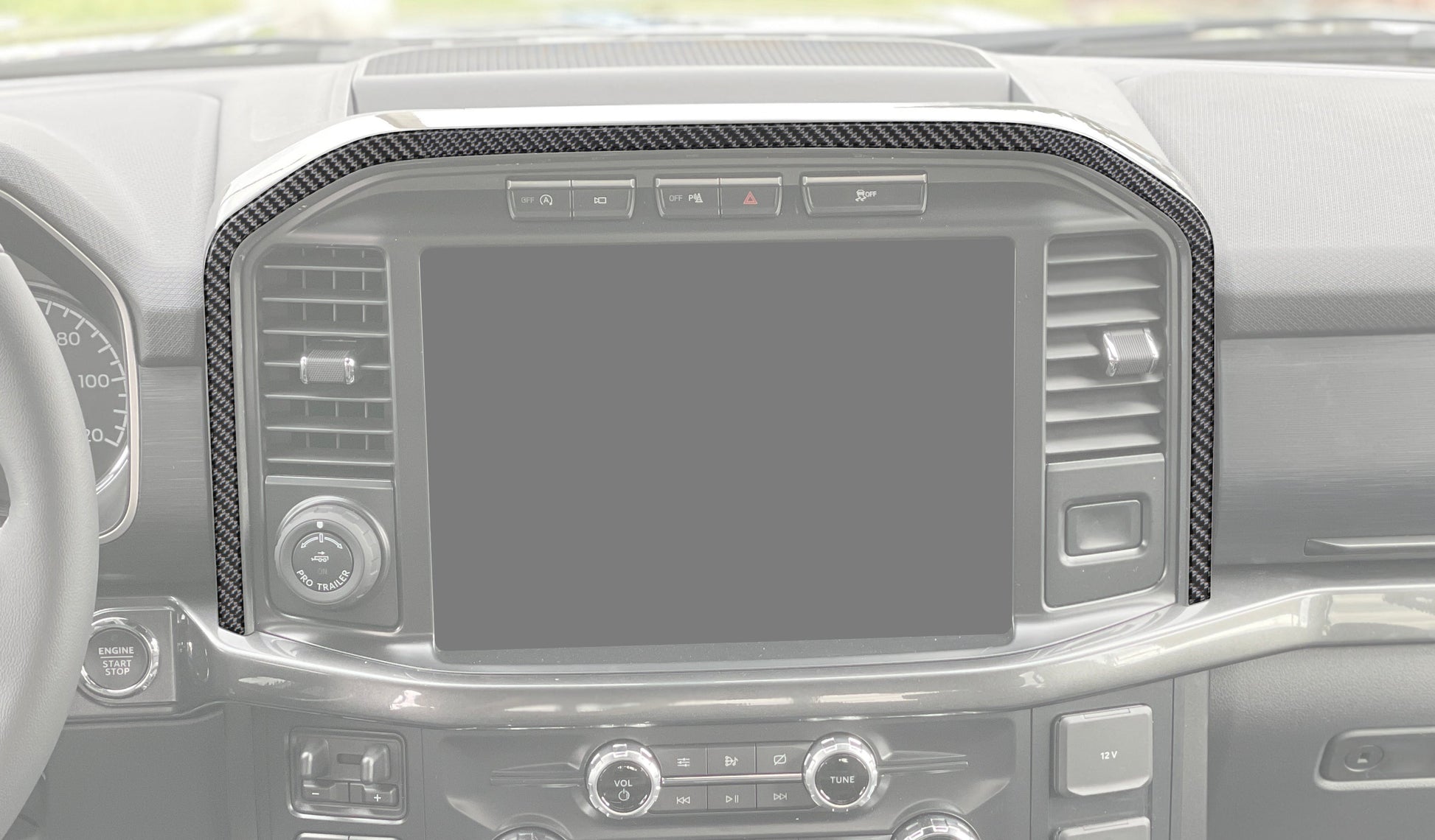 Center Dash Accent Trim Fits 2021-2026 Ford F-150 by Tufskinz.com