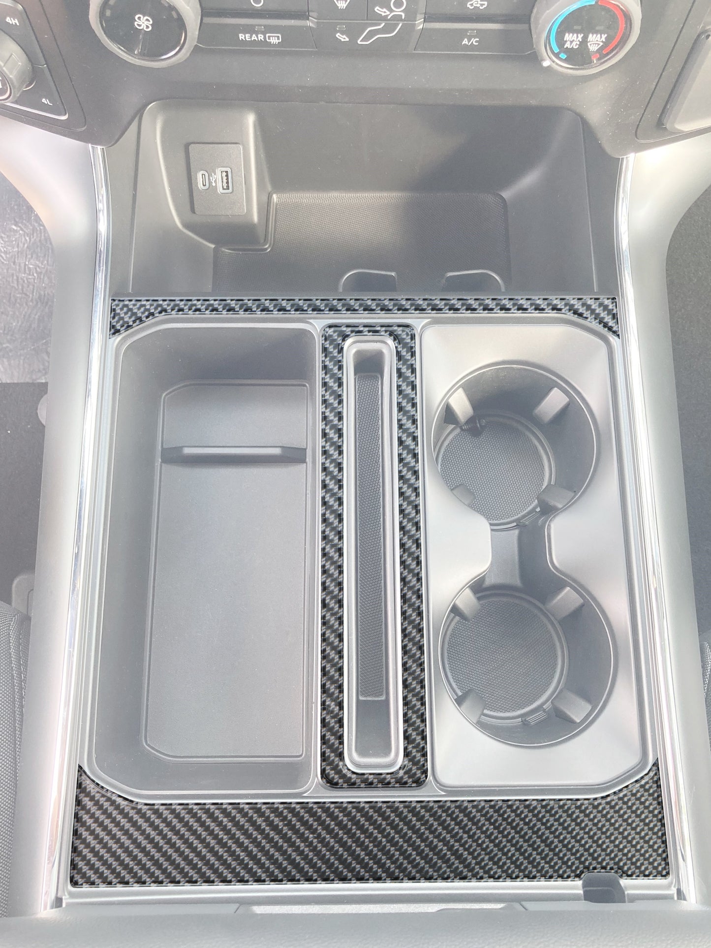 Center Console Accent Trim Fits 2021-2026 Ford F-150 by Tufskinz.com