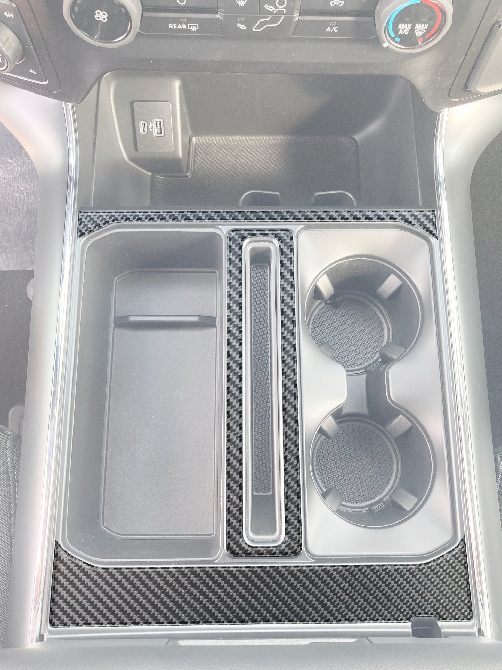 Center Console Accent Trim Fits 2021-2026 Ford F-150 by Tufskinz.com
