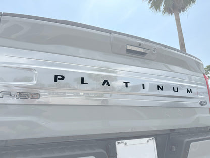 Platinum Tailgate Letter Inserts Fits 2021-2023 Ford F-150 by Tufskinz.com
