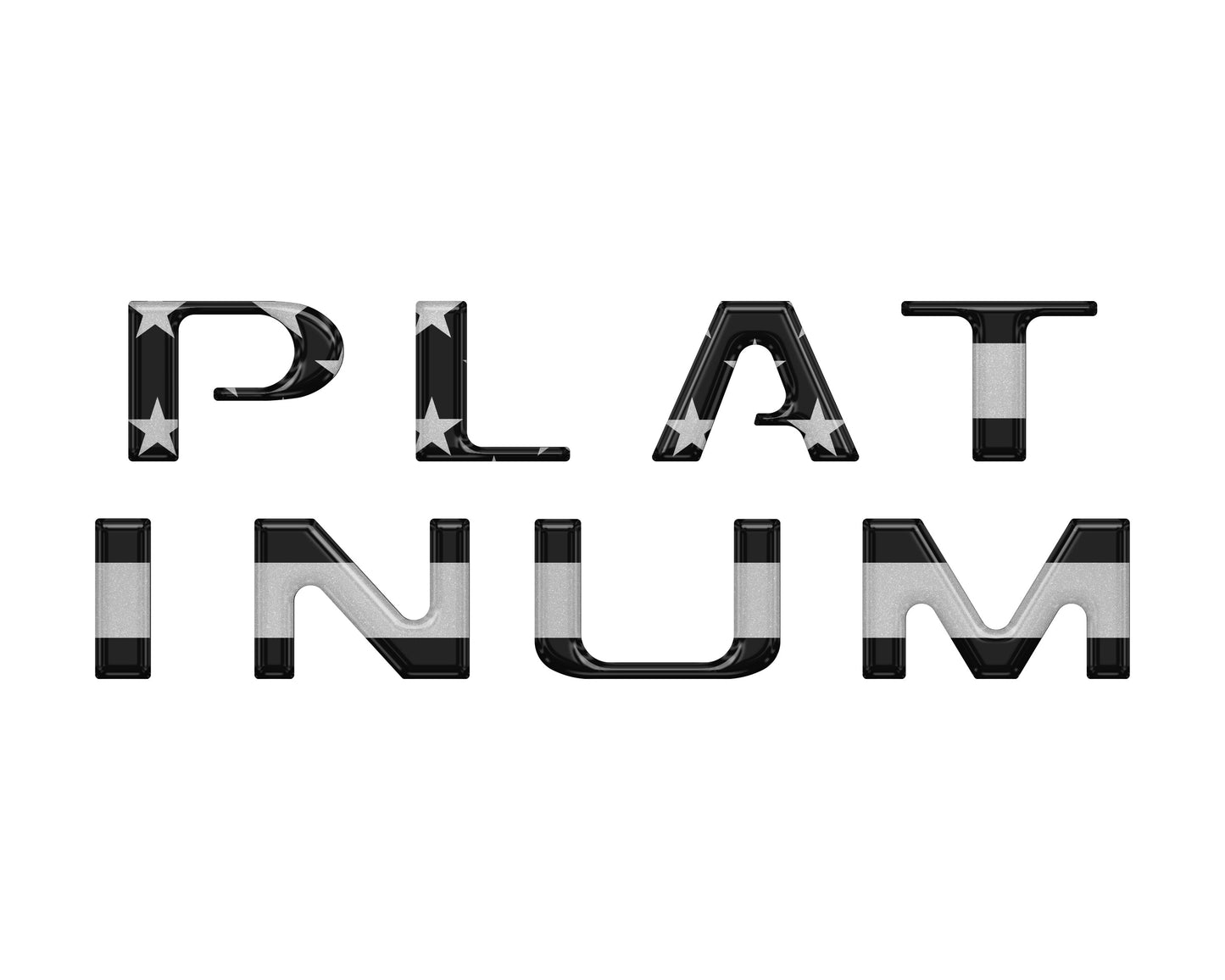 Platinum Tailgate Letter Inserts Fits 2021-2023 Ford F-150 by Tufskinz.com