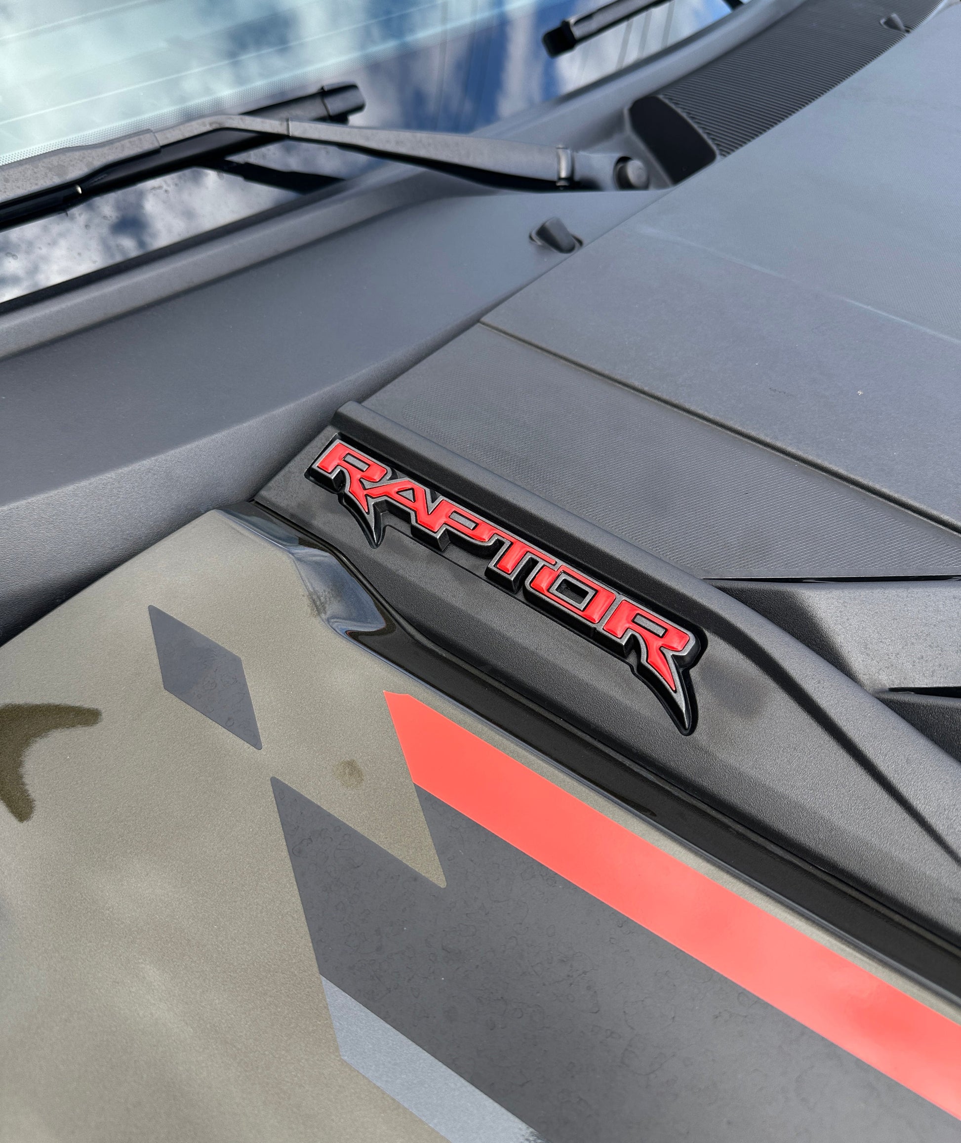 Hood Cowl Emblem Inserts Fits 2021-2026 Ford F-150/Bronco Raptor by Tufskinz.com