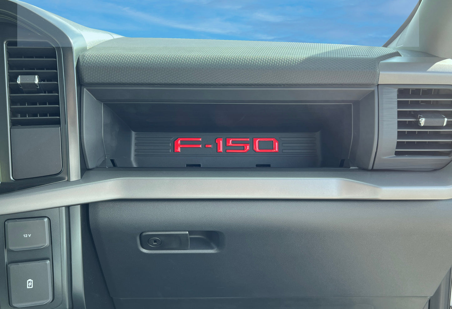 Passenger Cubby Letter Overlays Fits 2021-2026 Ford F-150 XL/STX by Tufskinz.com